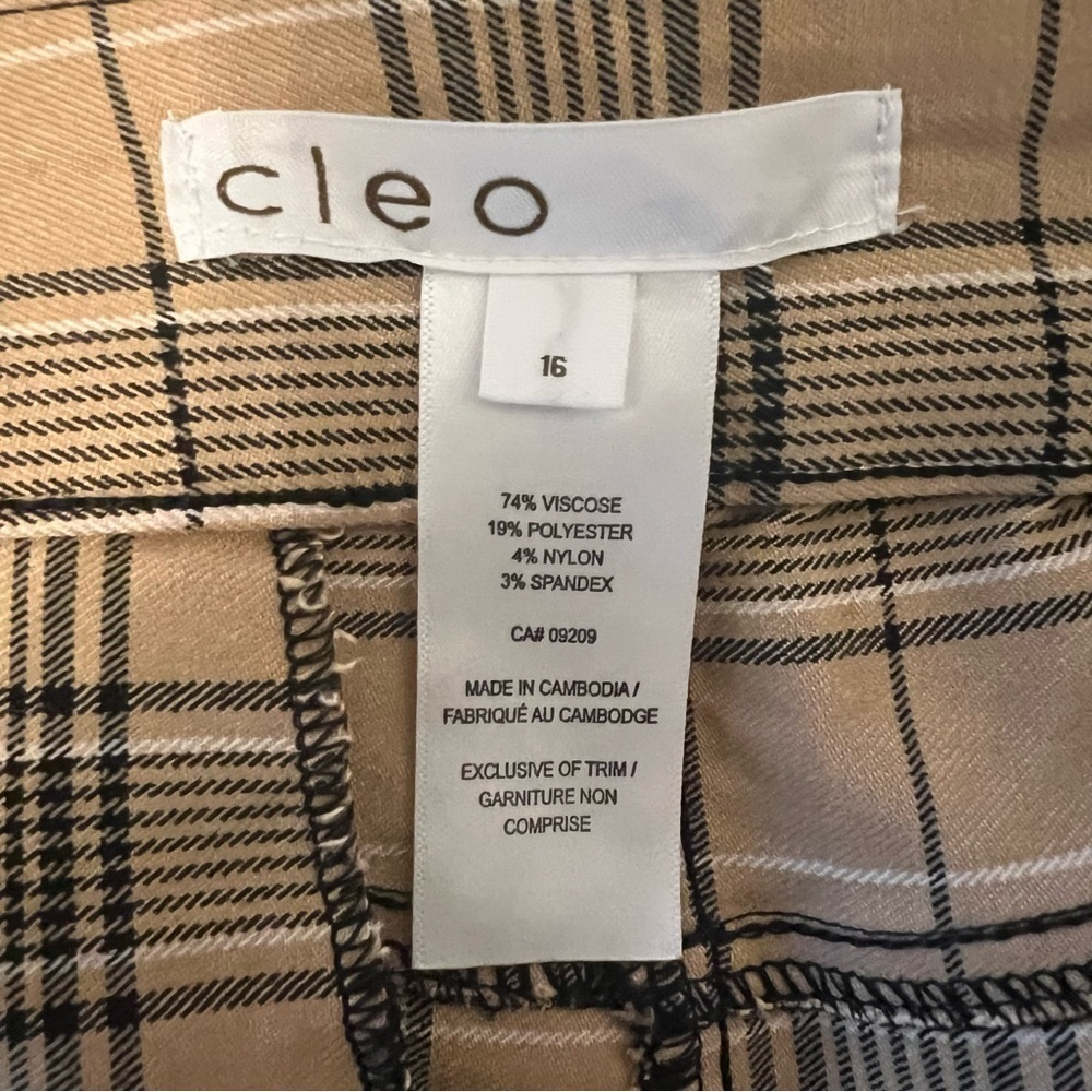 Cleo Beige & Black Plaid Dress Pants | Size 16 | Missing Button | GUC ๐โจ - Picture 8 of 8